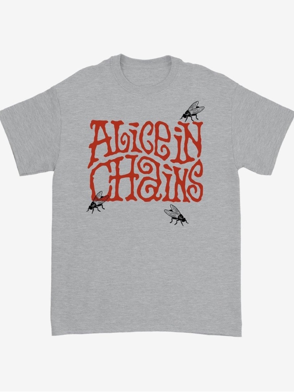 Hot Topic Alice In Chains Band Tee - Gray and Red with Fly Accents